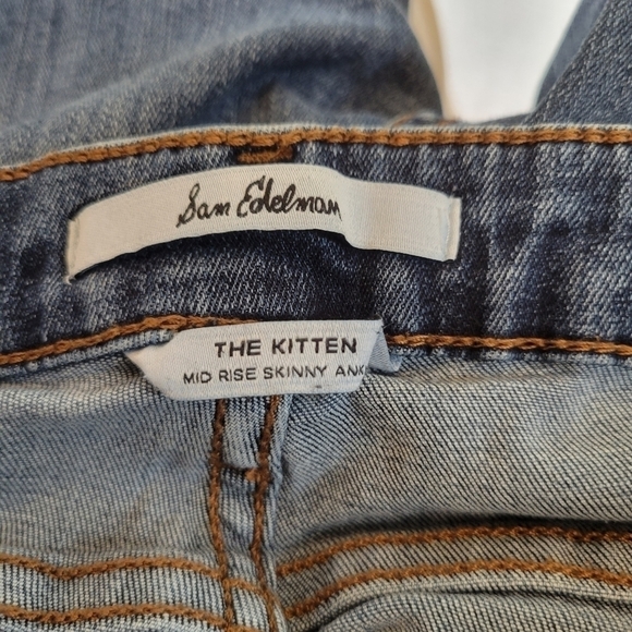 Sam Edelman The Kitten Mid Rise Skinny Ankle with Raw Hem - Picture 4 of 7